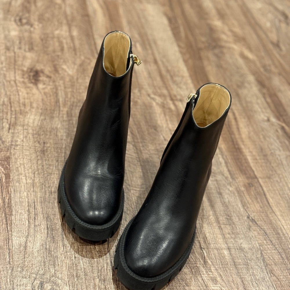 Coach Black Ankle Booties with Elastic Panels
